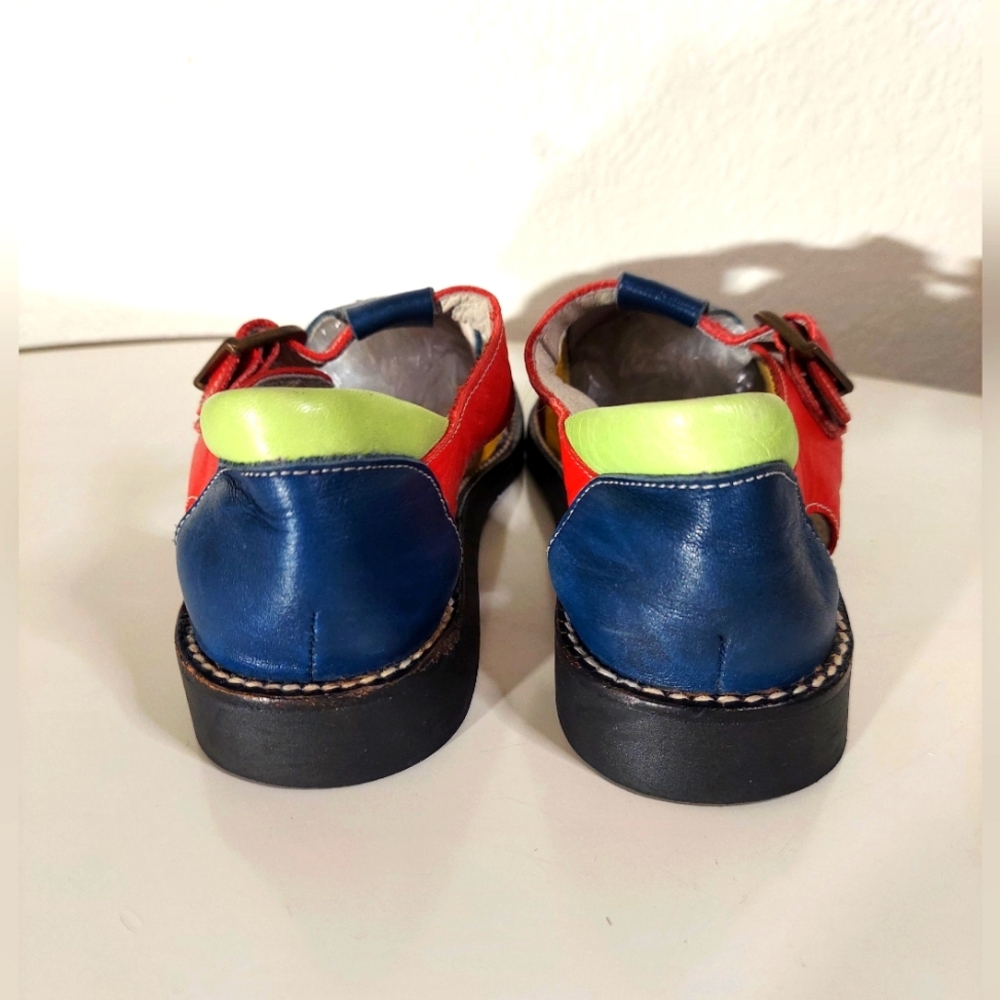 Hanna Anderson Multicolor Leather Ankle Strap Fisherman Sandals Women's Size 36 - Picture 3 of 16